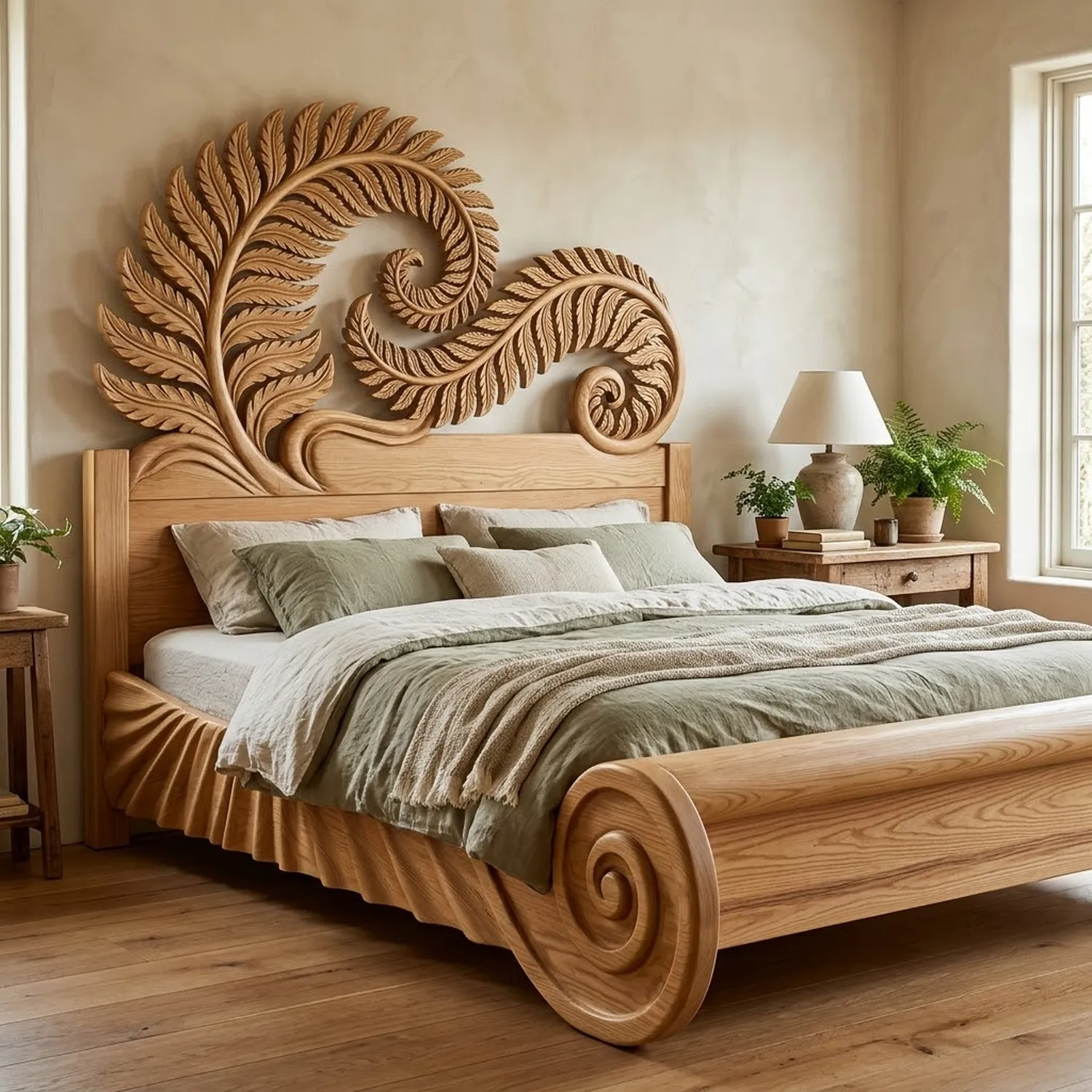 Wood Fern Fold Bed Botanical Nature Aesthetic Interior Decor